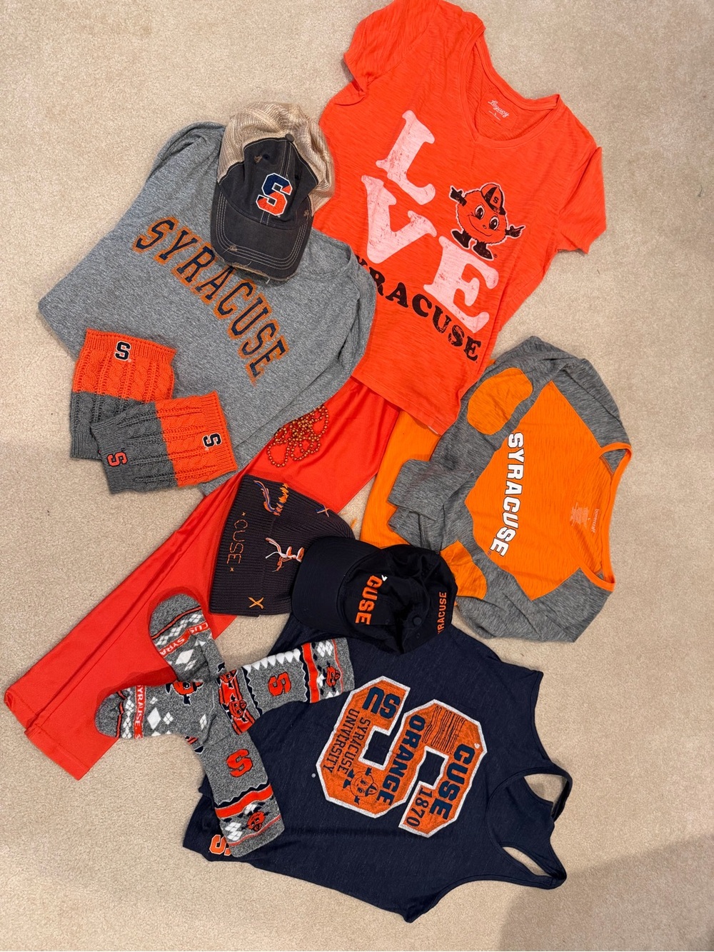 ULTIMATE Syracuse Orange Game Day Closet Bundle Women’s L + Accessories